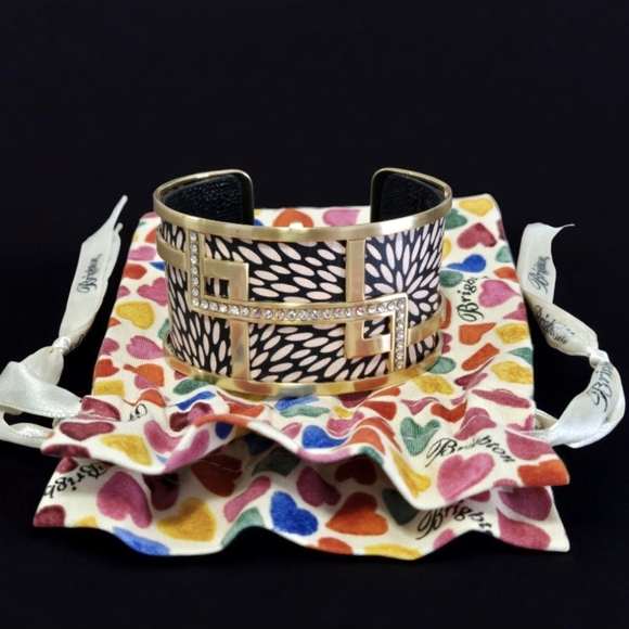 Brighton Gold Christo Nile Wide Cuff Bracelet Riversible-Like New - Picture 2 of 8